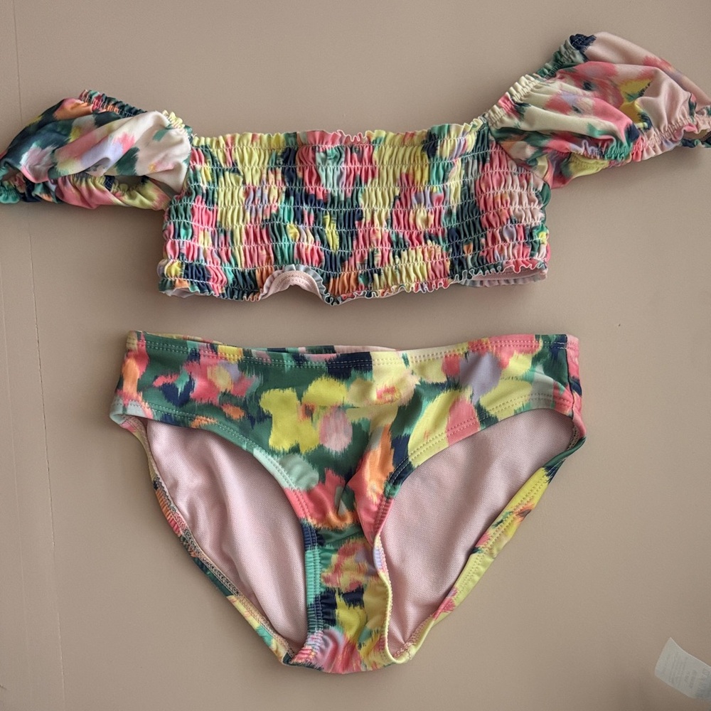 Colorful Off-Shoulder Bikini Set - gap kids